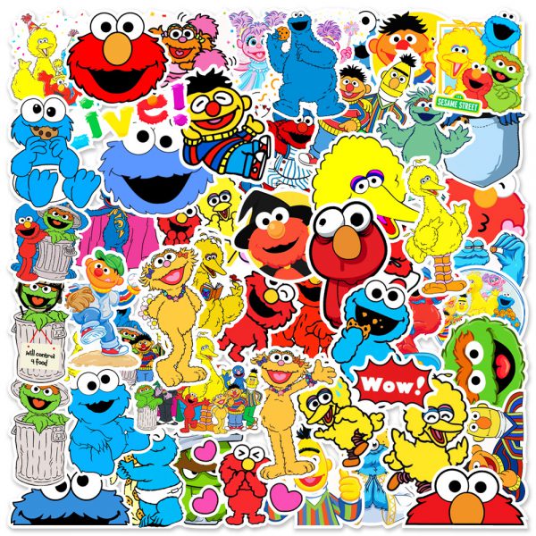 50 cartoon animation Sesame Street luggage notebook skateboard water cup graffiti decoration sticker wholesale